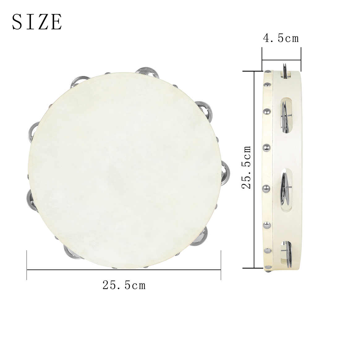 10 Inch Tambourine Hand Crank  - Musical Instrument Harmonium 评论和价格