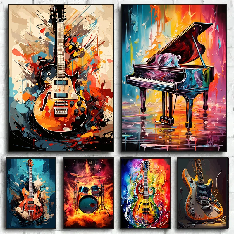 Abstract Colorful Art Musical  - Picture Of Musical Instrument 评论和价格