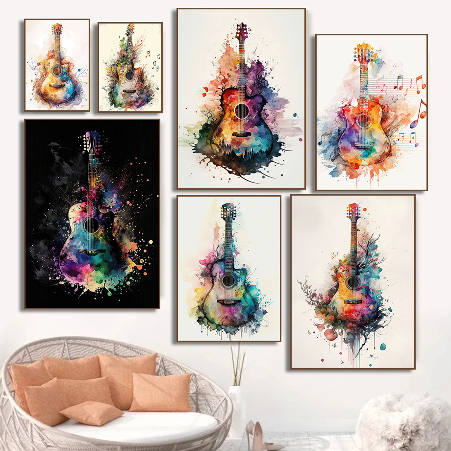 Music Instrument Guitar Waterc - Picture Of Musical Instrument 评论和价格