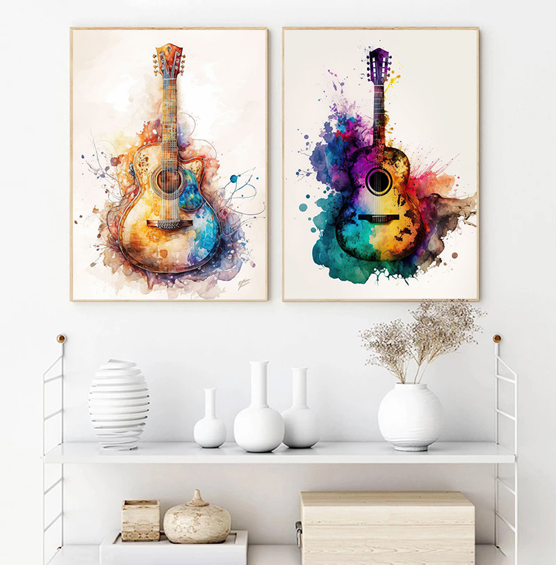 Music Instrument Guitar Waterc - Picture Of Musical Instrument 评论和价格